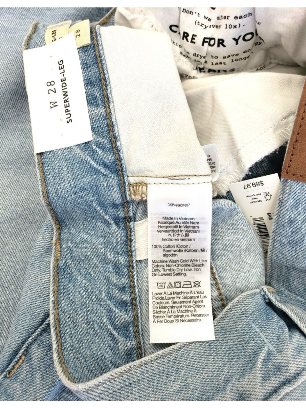 Madewell Women's High Rise Superwide Leg Jeans in Alesio Wash Size 28 - Picture 5 of 5
